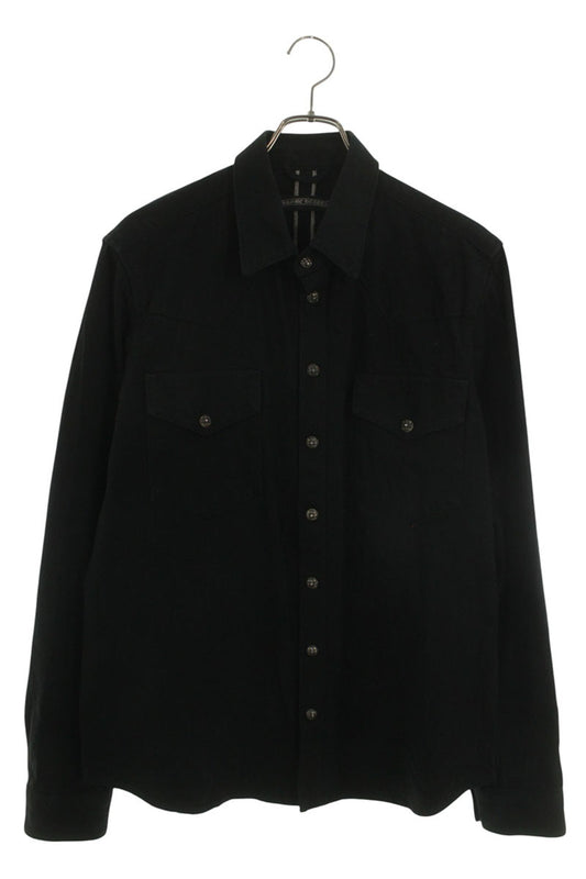 Chrome Hearts LOOSEENDS Long Sleeve Cross Patch Denim Long Sleeve Shirt Size L