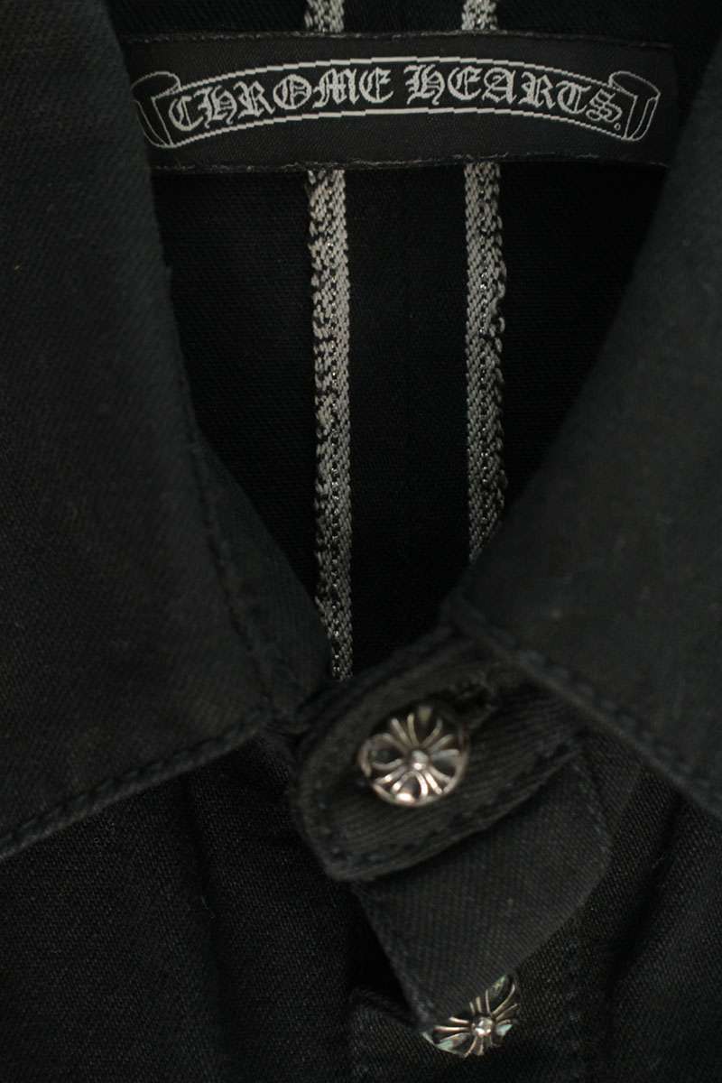 Chrome Hearts LOOSEENDS Long Sleeve Cross Patch Denim Long Sleeve Shirt Size L
