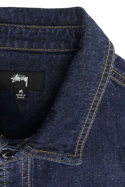 STUSSY Work Denim Long Sleeve Shirt Indigo Size M