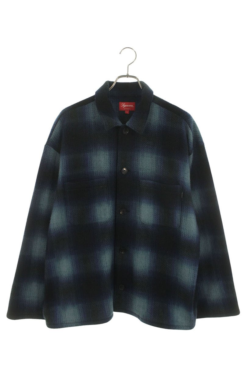 SUPREME 20AW Shadow Plaid Fleece Long Sleeve Shirt Size L