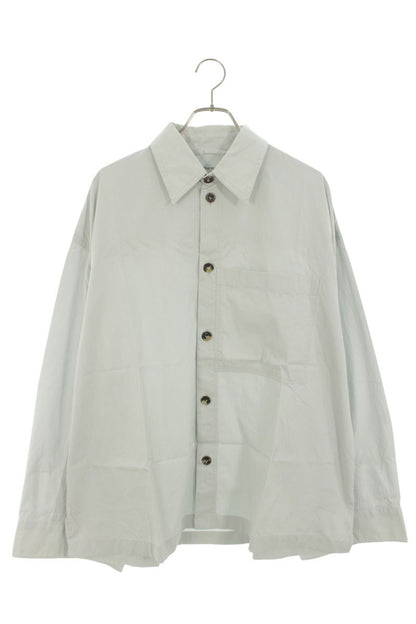 BOTTEGA VENETA Cotton Silk Oversized Long Sleeve Shirt Gray Size M