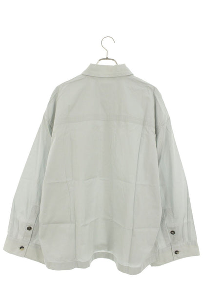 BOTTEGA VENETA Cotton Silk Oversized Long Sleeve Shirt Gray Size M