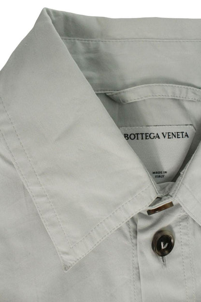 BOTTEGA VENETA Cotton Silk Oversized Long Sleeve Shirt Gray Size M