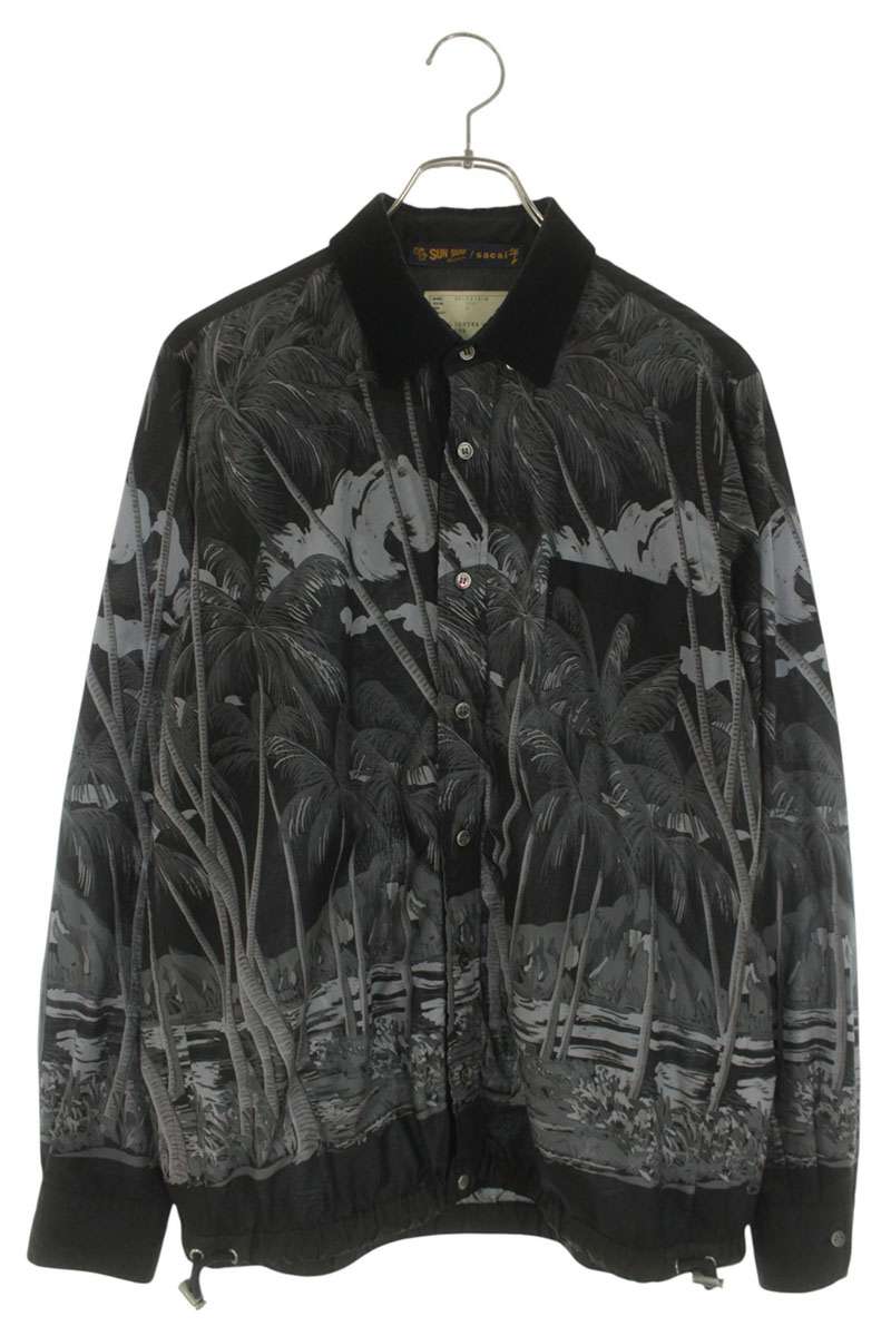 Sacai x SUN SURF Black Drawcord Long Sleeve Shirt Size M