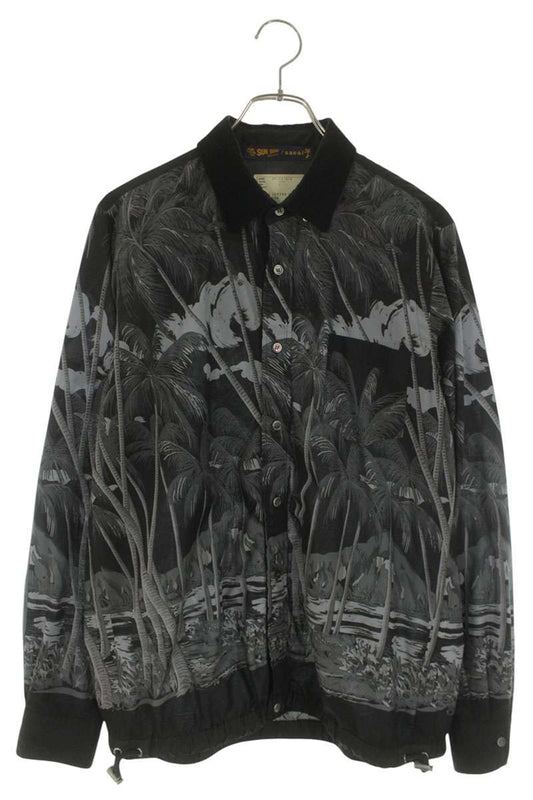 Sacai x SUN SURF Black Drawcord Long Sleeve Shirt Size M