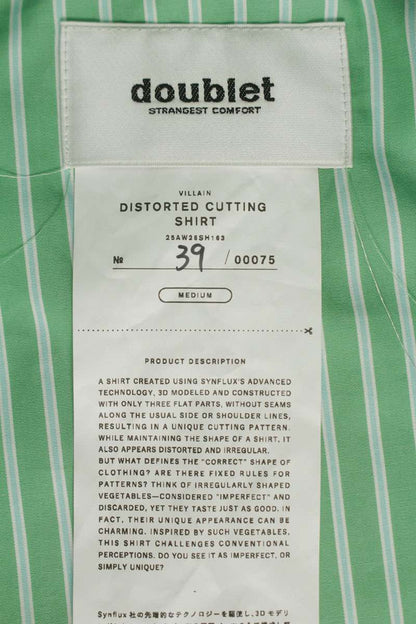 doublet 25AW Cut Stripe Cotton Long Sleeve Shirt Green Size M