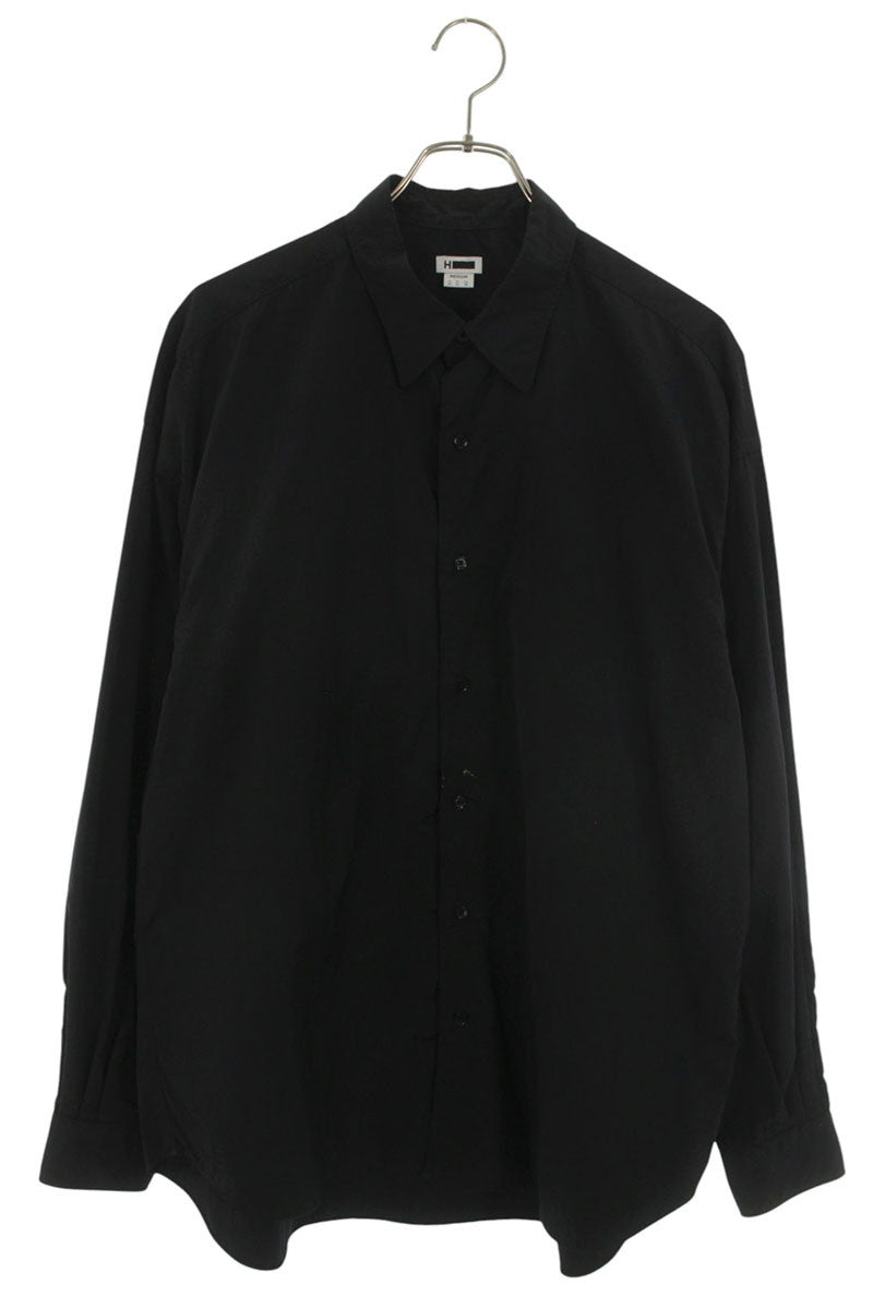 H BEAUTY&YOUTH 25SS Nylon Washer Long Sleeve Shirt Navy Size M