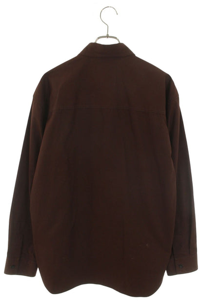 JILSANDER Cotton Plate Design Long Sleeve Shirt Brown Size M