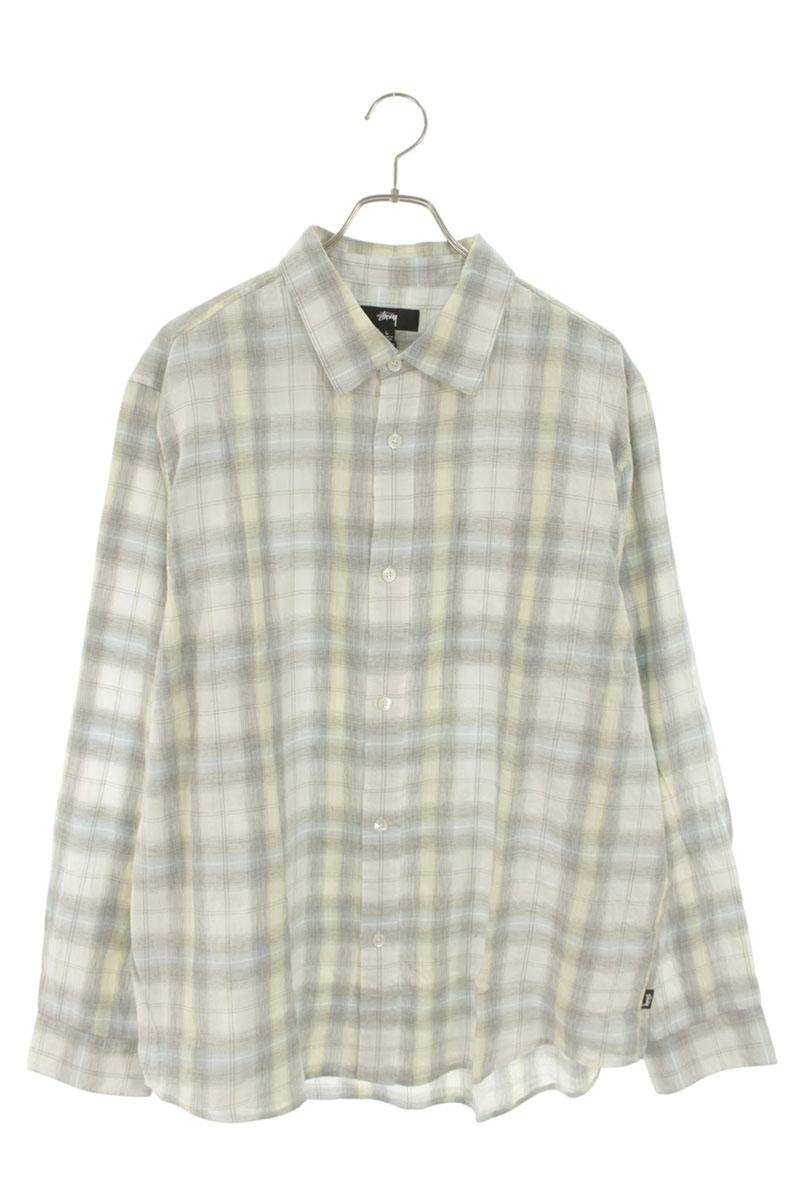 STUSSY Check Cotton Long Sleeve Shirt Multi Size L