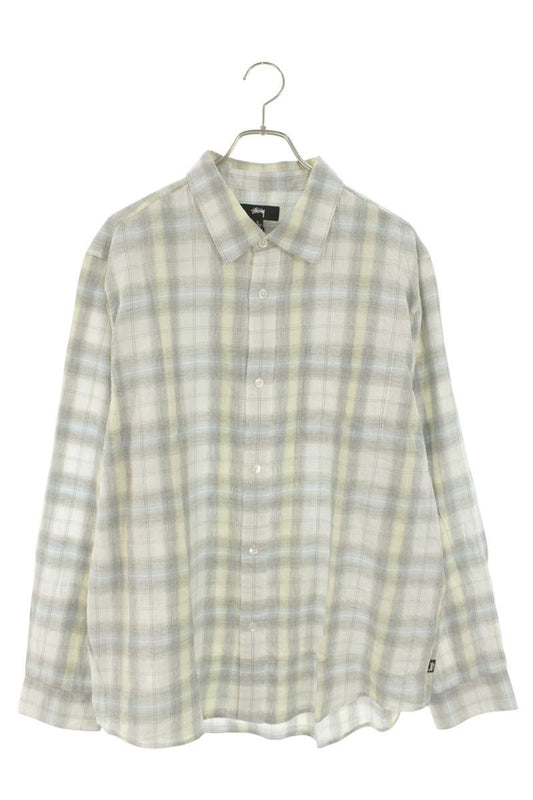 STUSSY Check Cotton Long Sleeve Shirt Multi Size L