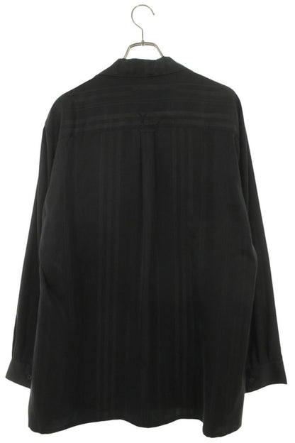 Y-3 3-Stripe Drape Cupro Long Sleeve Shirt Black Size M