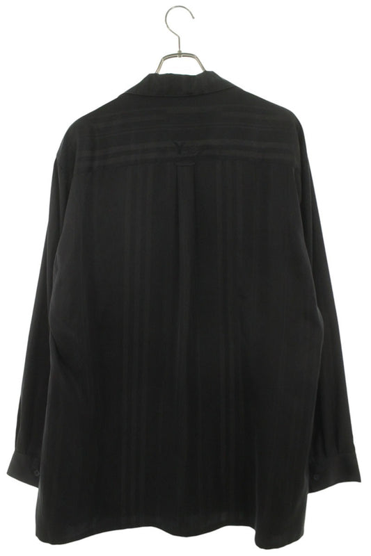 Y-3 3-Stripe Drape Cupro Long Sleeve Shirt Black Size M