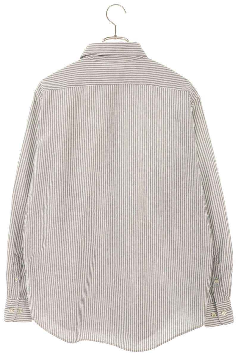 ARIES Logo Print Stripe Cotton Long Sleeve Shirt Size M