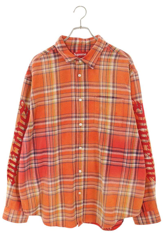 SUPREME English Plaid Flannel Shirt Orange Size L