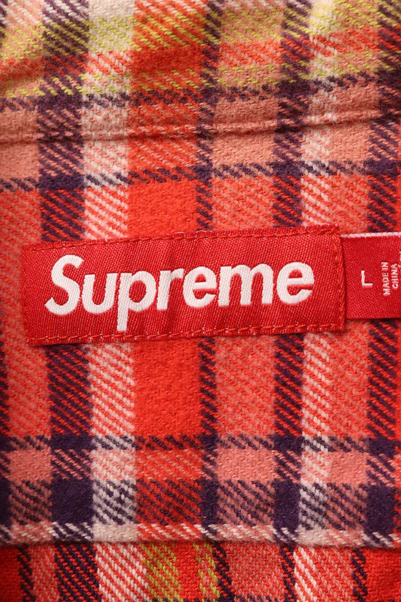 SUPREME English Plaid Flannel Shirt Orange Size L