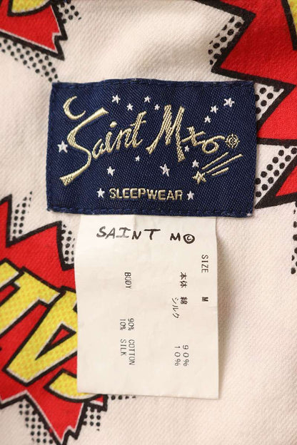 SAINT MICHAEL 22AW Logo Pajama Long Sleeve Shirt White Size M