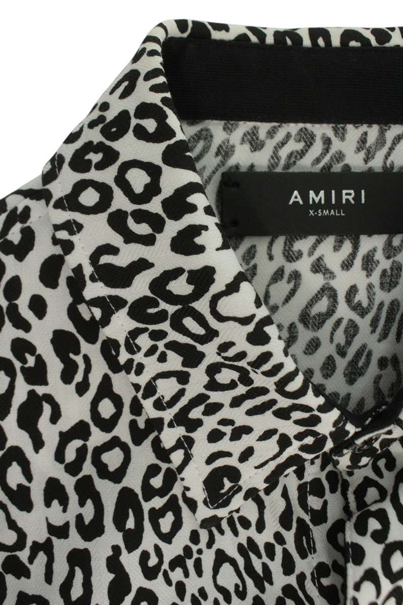 AMIRI Leopard Print Cotton Cashmere Long Sleeve Shirt Size XS