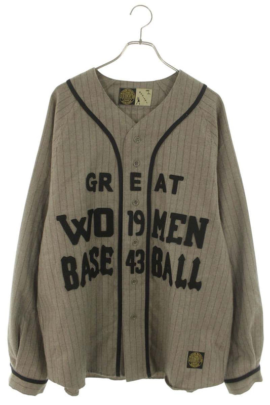 KAPITAL Baseball Wool Shirt Gray Size XL