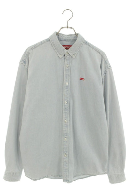 SUPREME 24SS Small Box Washed Denim Long Sleeve Shirt Size M