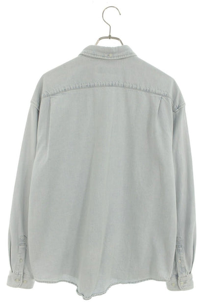 SUPREME 24SS Small Box Washed Denim Long Sleeve Shirt Size M