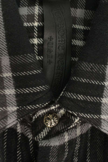 Chrome Hearts WORK DOG Cross Ball Check Long Sleeve Shirt Size M