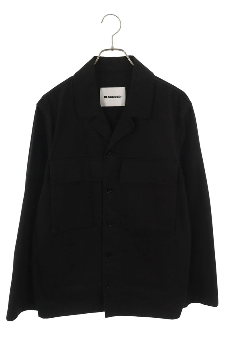 JILSANDER+ Cotton Big Pocket Herringbone Long Sleeve Shirt Size S
