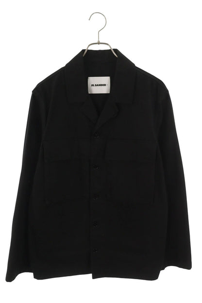 JILSANDER+ Cotton Big Pocket Herringbone Long Sleeve Shirt Size S