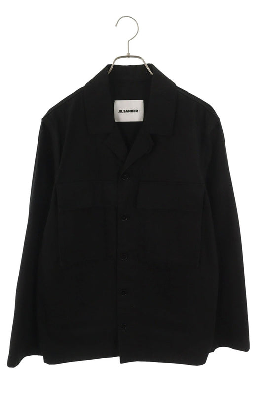 JILSANDER+ Cotton Big Pocket Herringbone Long Sleeve Shirt Size S