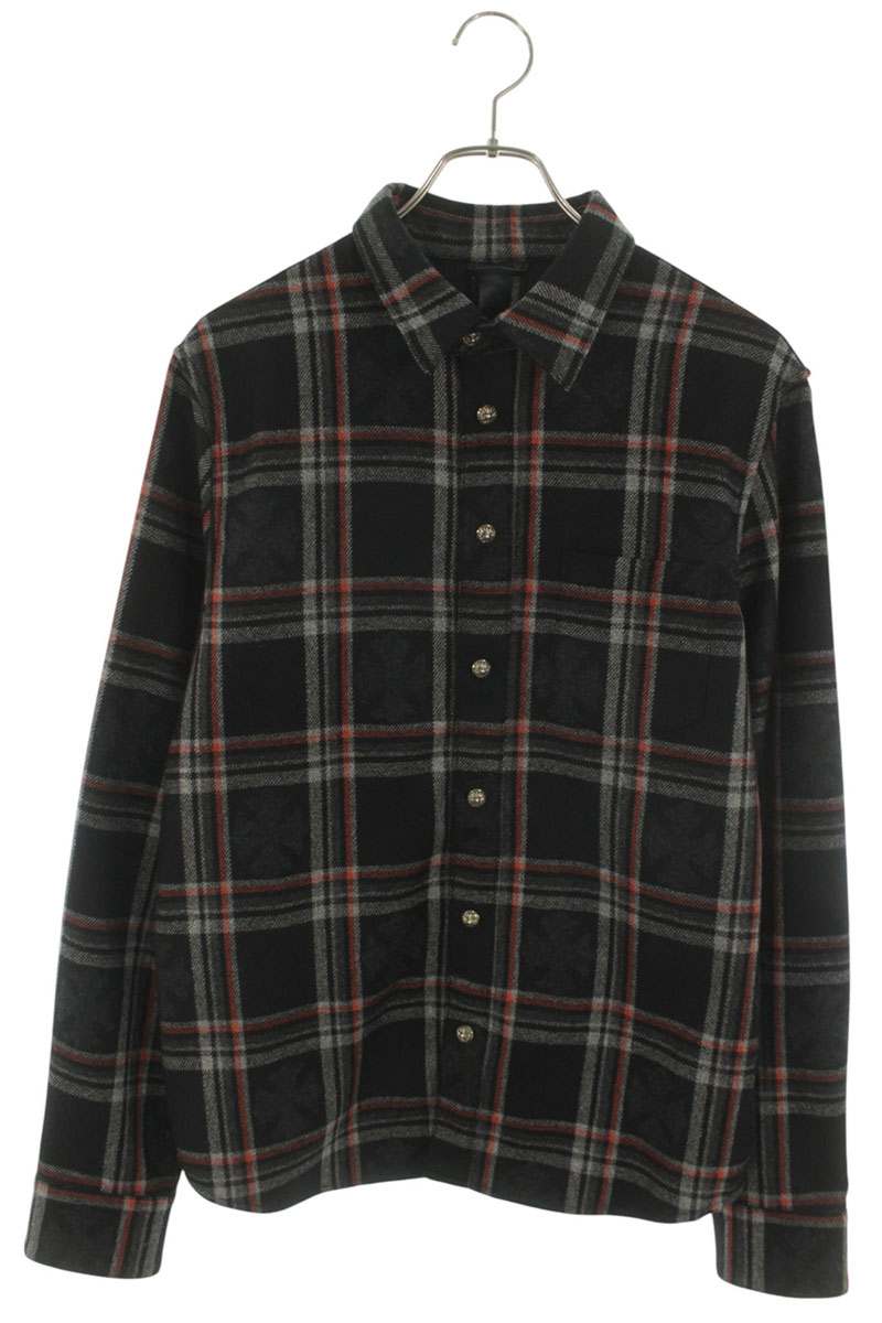 Chrome Hearts LOOSEENDS Long Sleeve CHECK Cashmere Shirt Size M