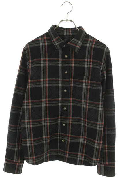 Chrome Hearts LOOSEENDS Long Sleeve CHECK Cashmere Shirt Size M