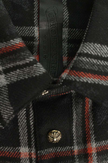 Chrome Hearts LOOSEENDS Long Sleeve CHECK Cashmere Shirt Size M