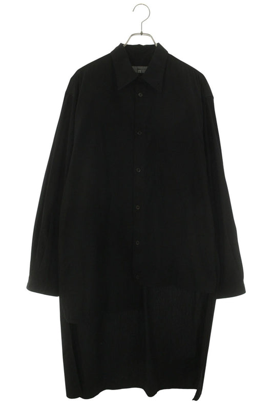 YOHJI YAMAMOTO POUR HOMME Cotton Stepped Hem Long Sleeve Size L