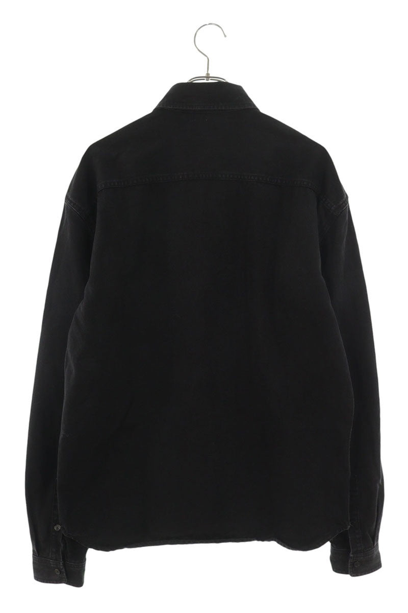 SAINT LAURENT PARIS Logo Embroidered Denim Shirt Size M