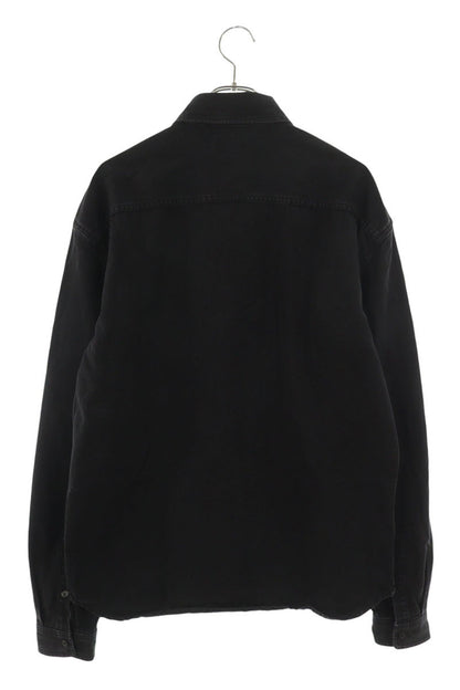 SAINT LAURENT PARIS Logo Embroidered Denim Shirt Size M
