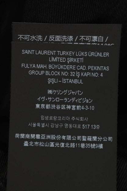 SAINT LAURENT PARIS Logo Embroidered Denim Shirt Size M