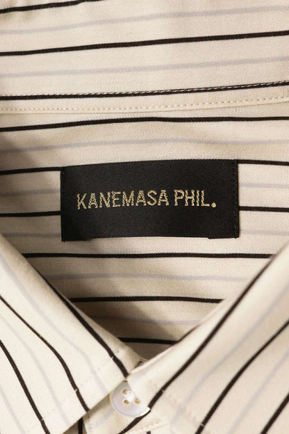 KANEMASA PHIL Stripe Cotton Blend Long Sleeve Shirt Size M