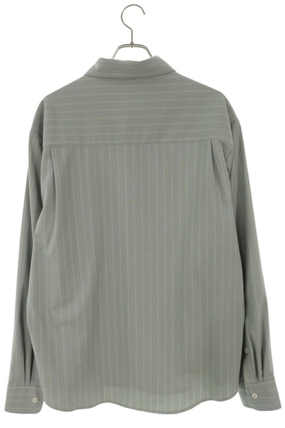 KITH Wool Blend Stripe Long Sleeve Shirt Light Green Size L