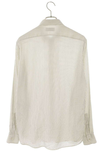 SAINT LAURENT PARIS Pinstripe Silk Long Sleeve Shirt Multi Size XL