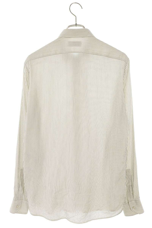 SAINT LAURENT PARIS Pinstripe Silk Long Sleeve Shirt Multi Size XL