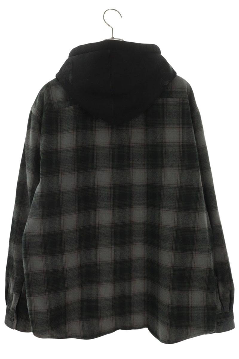 SUPREME 21AW Hooded Flannel Zip Up Shirt Multi Size L