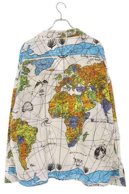 SAINT MICHAEL 23SS World Map Pajama Long Sleeve Shirt Multi Size XL