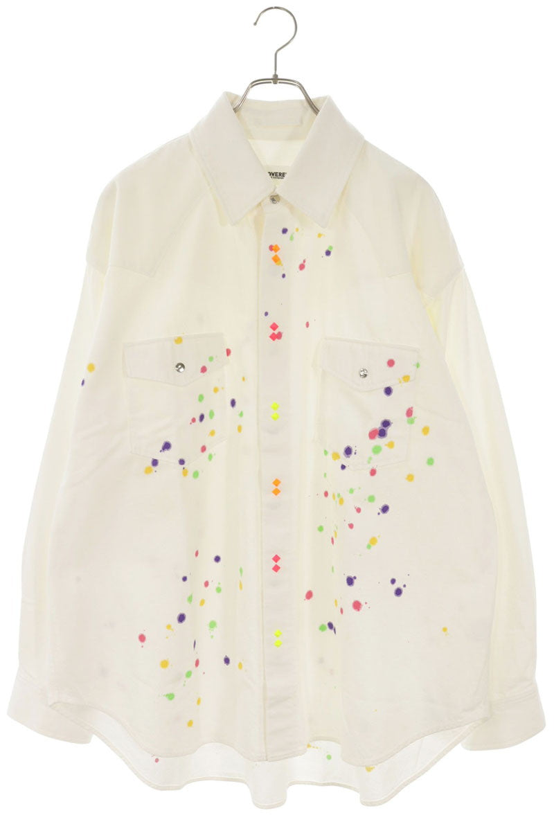 DISCOVERED Paint Stud Button Western Long Sleeve Shirt Multi Size M