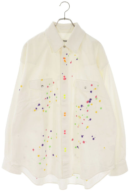 DISCOVERED Paint Stud Button Western Long Sleeve Shirt Multi Size M