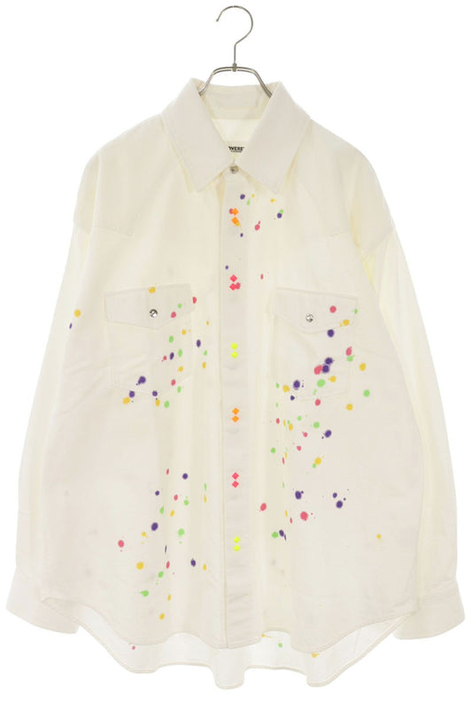 DISCOVERED Paint Stud Button Western Long Sleeve Shirt Multi Size M