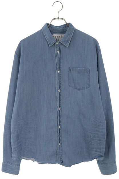 Frank & Eileen LUKE Distressed Indigo Long Sleeve Shirt Blue Size M