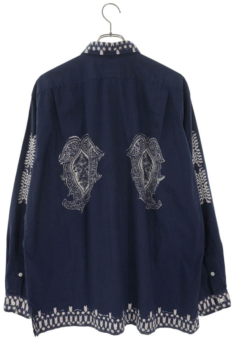 Polo Ralph Lauren Cotton Paisley Long Sleeve Shirt Navy Size L