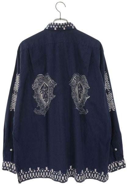 Polo Ralph Lauren Cotton Paisley Long Sleeve Shirt Navy Size L