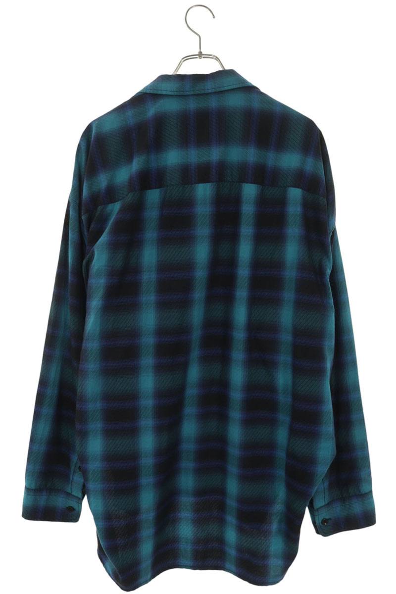 MIHARAYASUHIRO Scarf Tie Check Long Sleeve Shirt Blue Size S