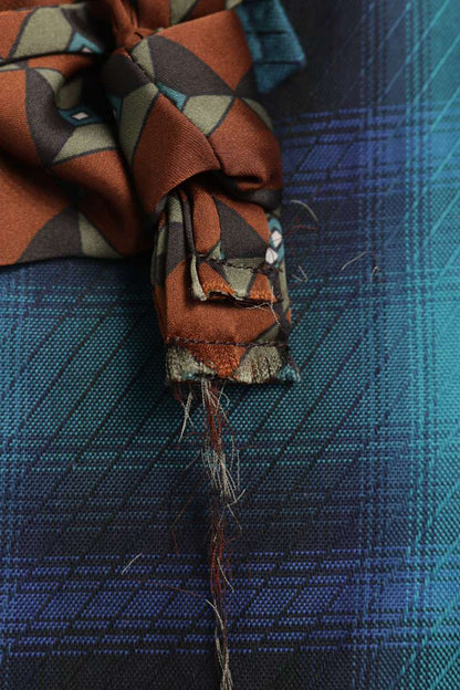MIHARAYASUHIRO Scarf Tie Check Long Sleeve Shirt Blue Size S