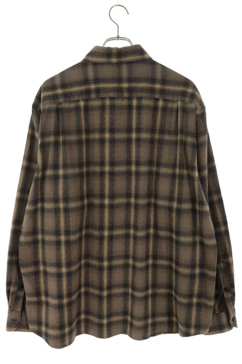 uniform experiment 25AW Brushed Check Long Sleeve Shirt Brown Size M